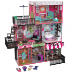 Casuta de papusi mobilata din lemn pentru fetite Brooklyn Loft Kidkraft